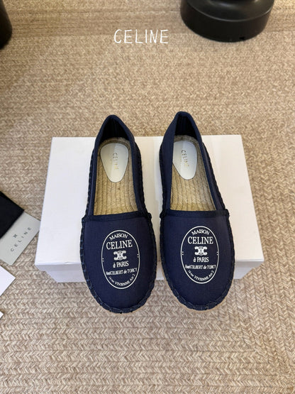 Celine Maison Espadrilles Dark Blue Canvas 835905