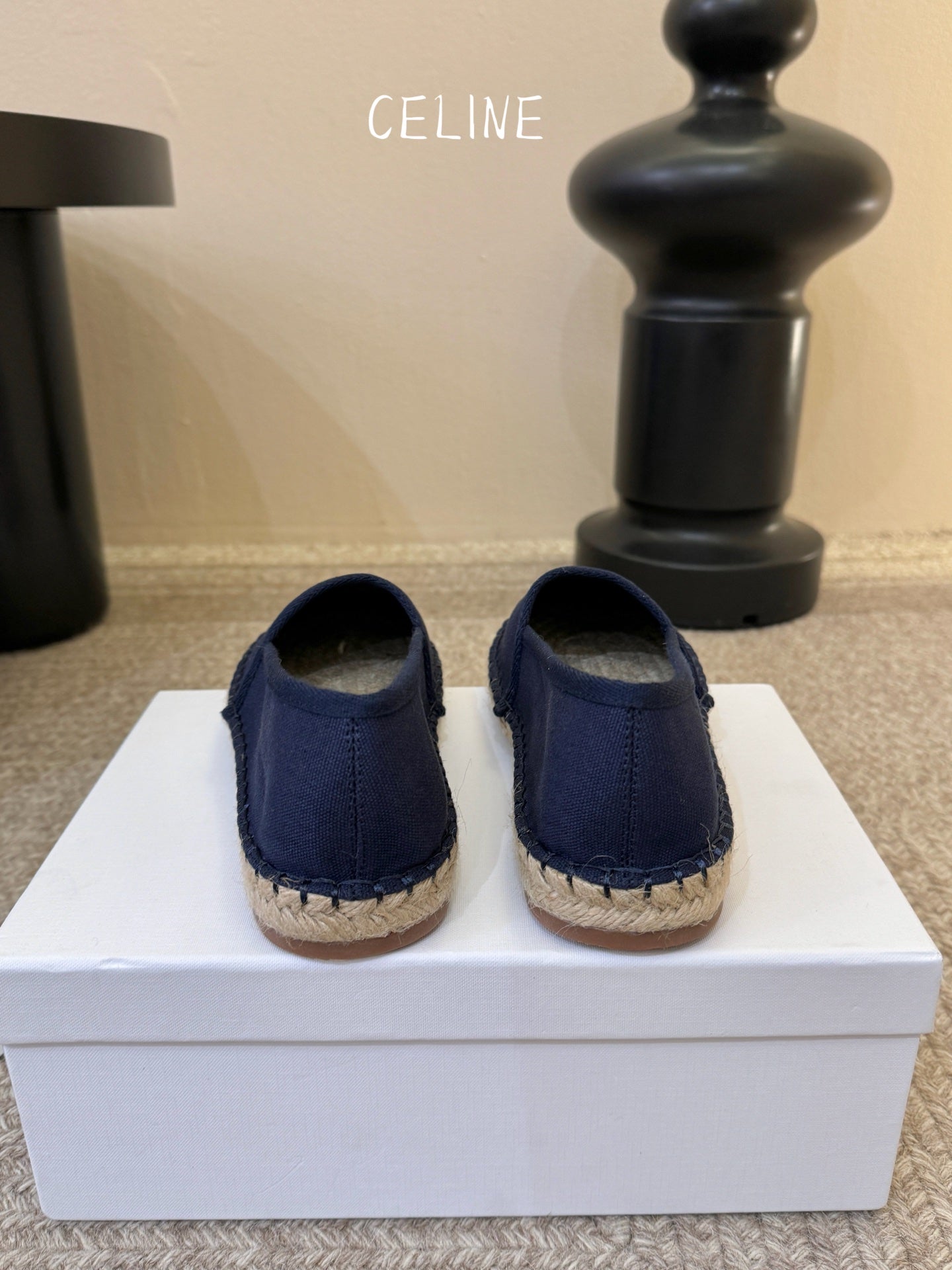 Celine Maison Espadrilles Dark Blue Canvas 835905