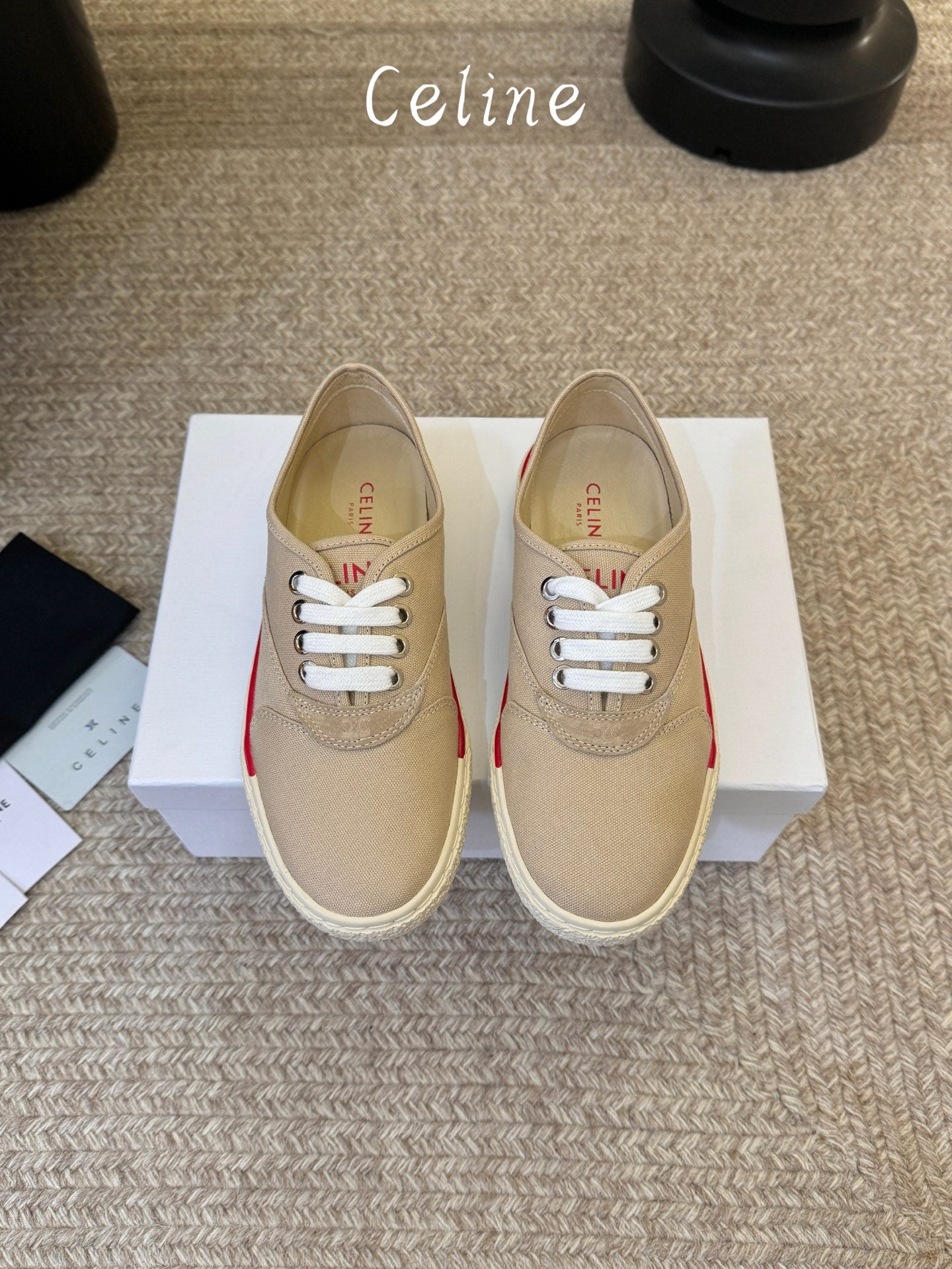 Celine Alan Sneaker Beige Canvas Suede 835907