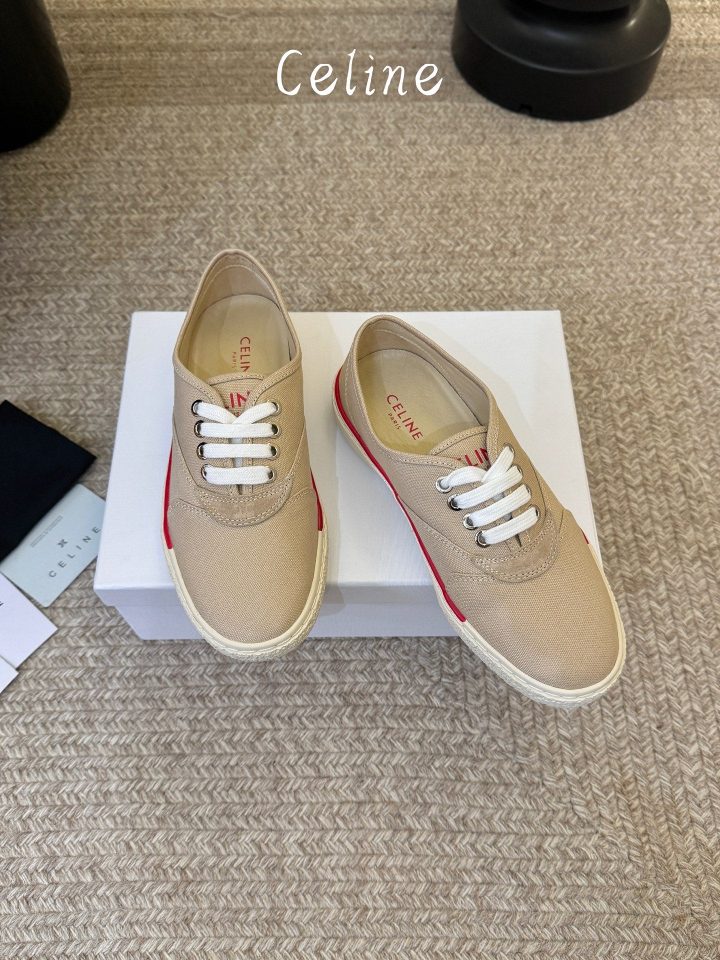 Celine Alan Sneaker Beige Canvas Suede 835907