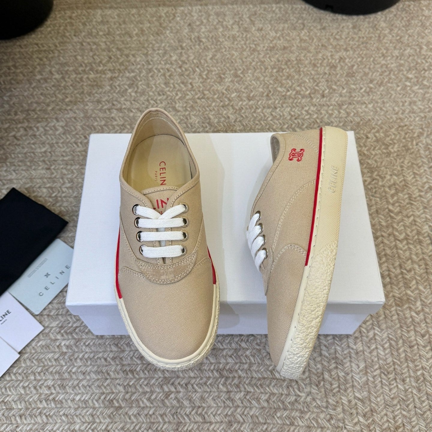 Celine Alan Sneaker Beige Canvas Suede 835907
