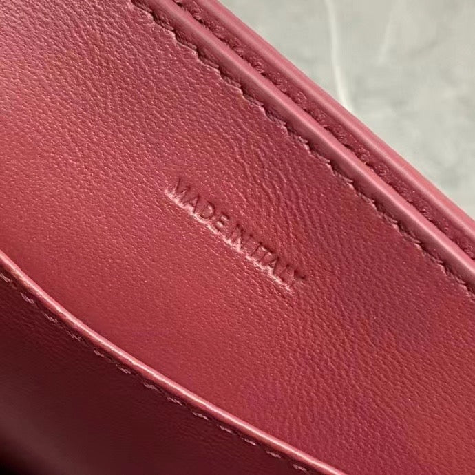 Celine Frame Bag Triomphe Burgundy Calfskin