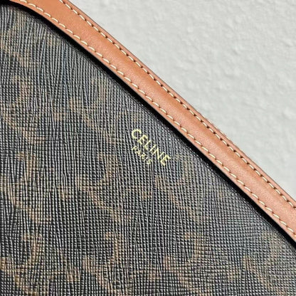 Celine Camera Bag 20 Bag Triomphe Black Brown Canvas & Calfskin