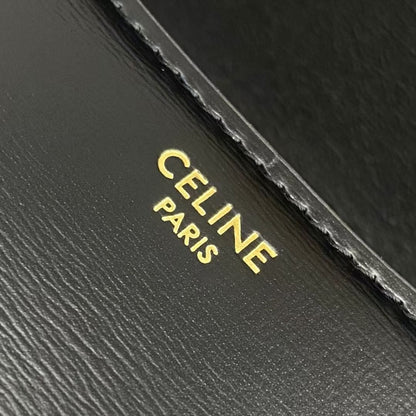 Celine 25CE Diane Shoulder Bag Black Glossy Leather