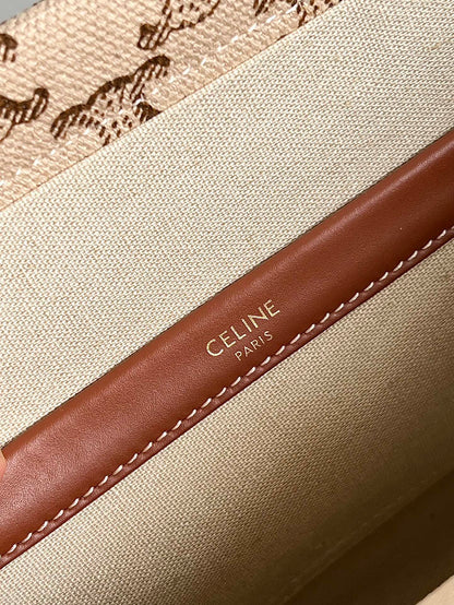 SMALL CABAS THAIS 25.5 BEIGE CANVAS TRIOMPHE CALFSKIN