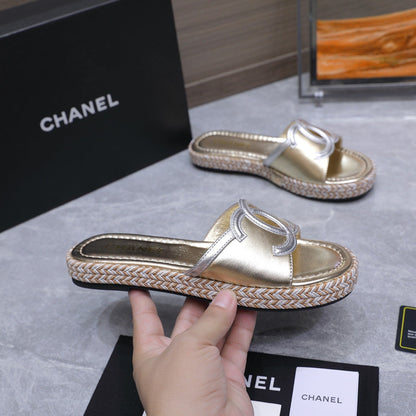 Chanel 2026 Slippers Gold Sheepskin 758399