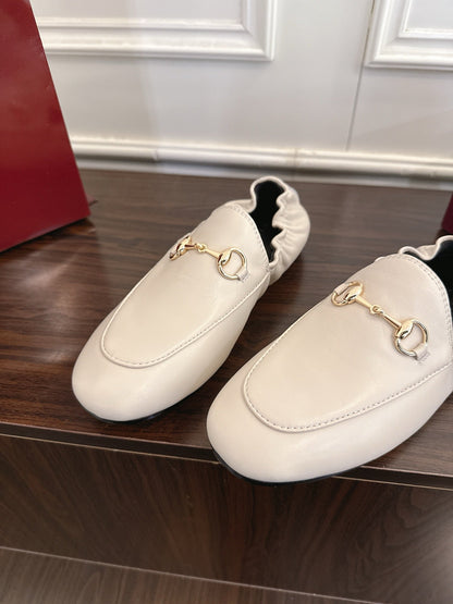 GG 26SS Loafers White Calfskin 645951