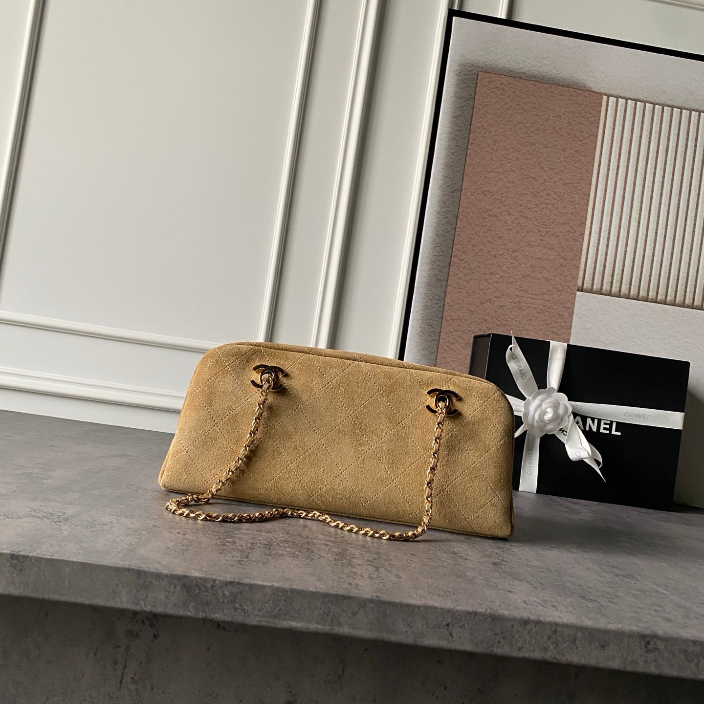 Chanel 2026 Bowling Bag 32cm Suede Leather