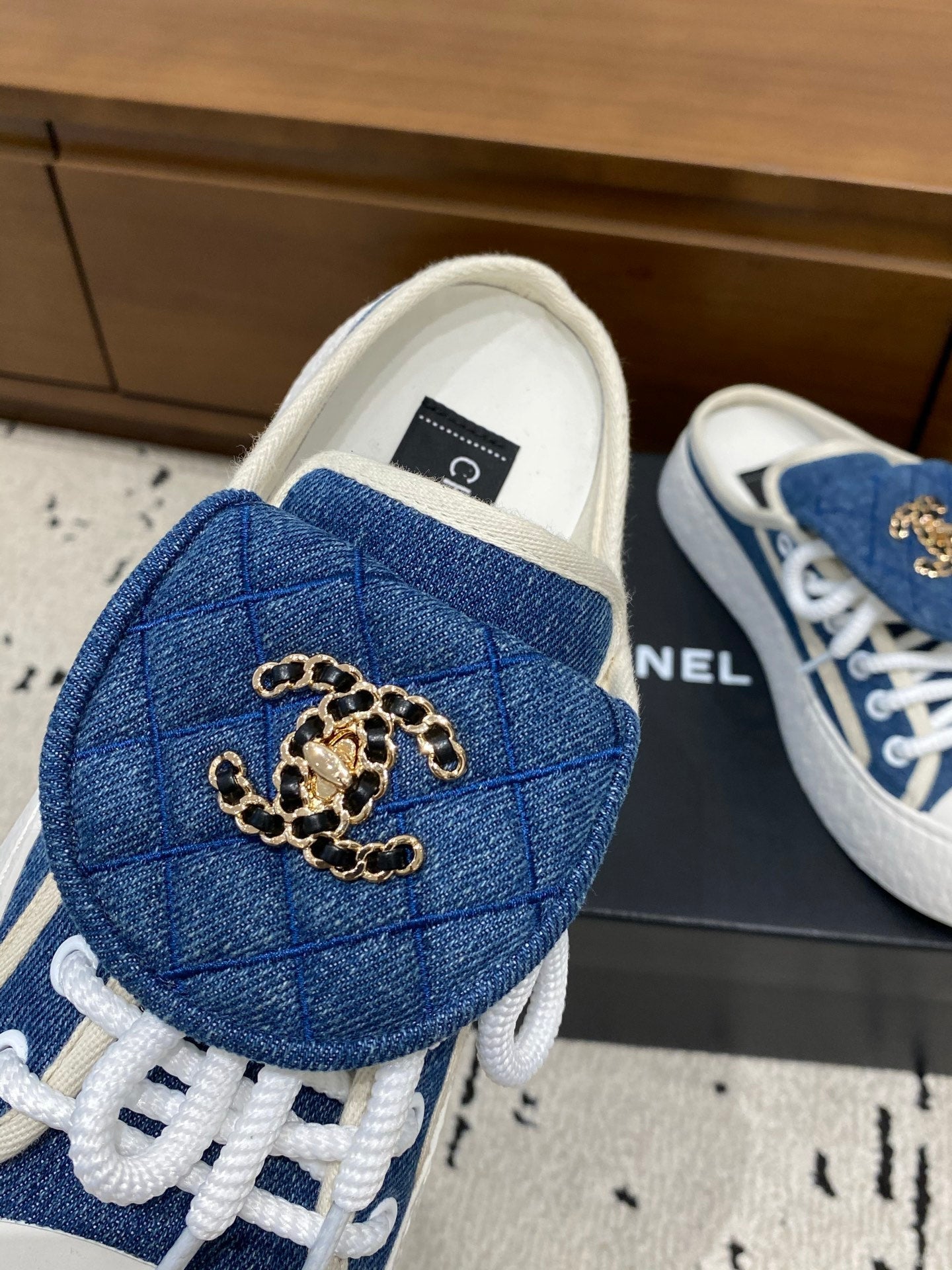 Chanel 2026 Platform Mule Sneakers Canvas Leather 790071