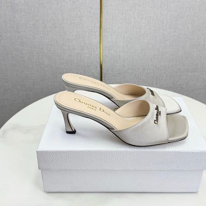 CD 26 High Heel Mule 75 Light Gray Suede 620360