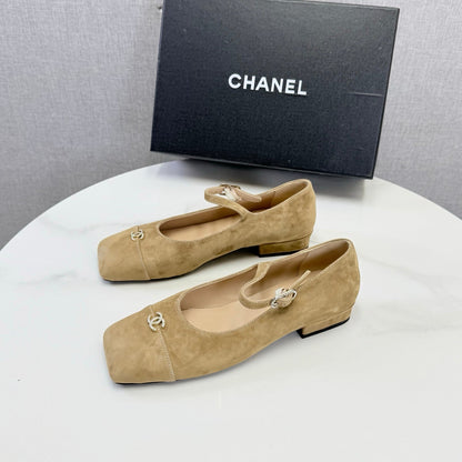 Chanel 2026 Mary Jane Ballet Flat Suede Sheepskin 904515