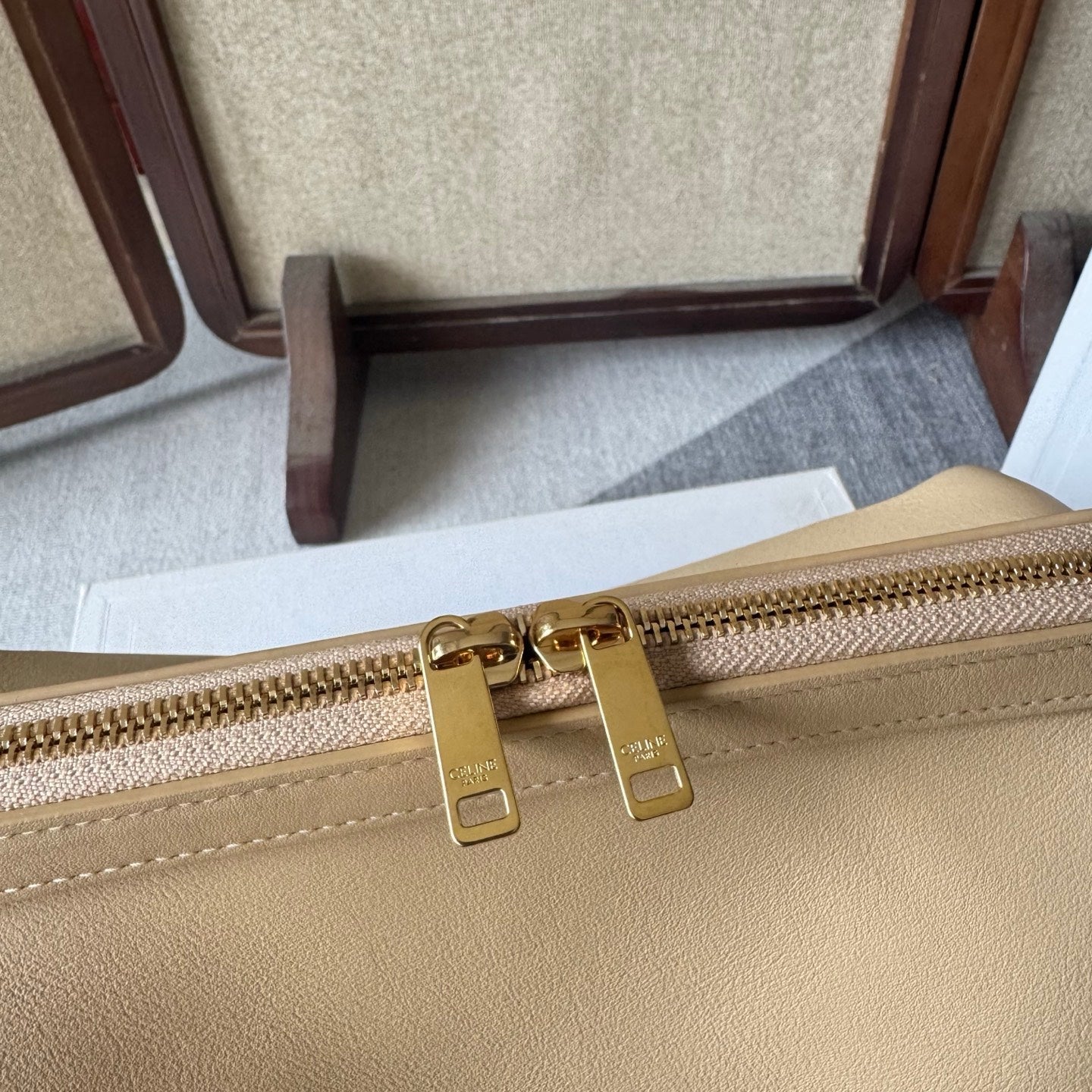 Celine Doctor's Pouch 35cm Beige Calfskin 288924
