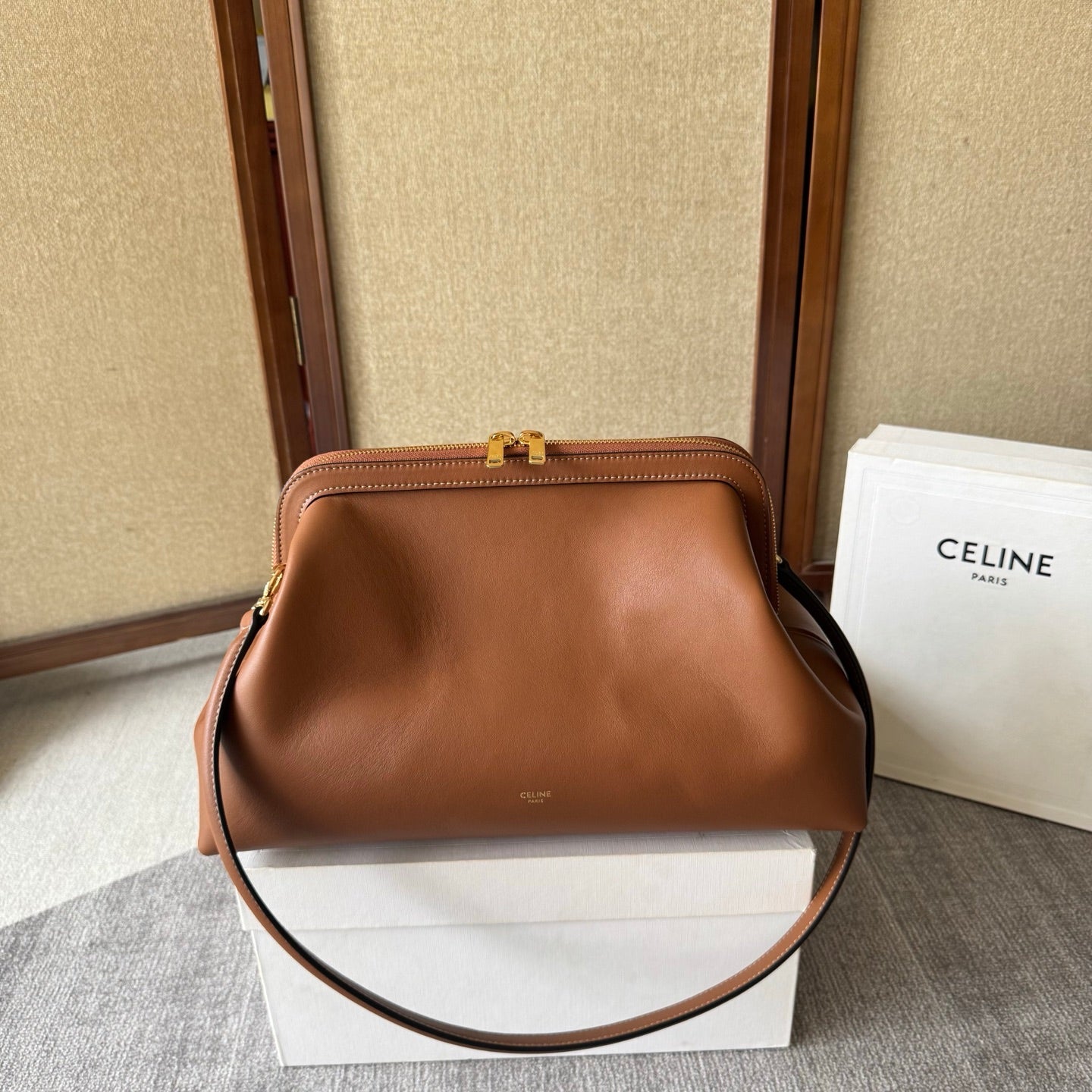 Celine Doctor's Pouch 35cm Brown Calfskin 288928