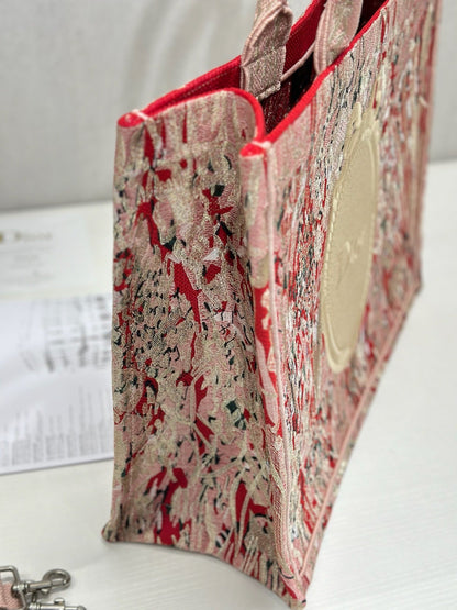 Dior 2026 Book Tote Bag Red mix colors Canvas 289525