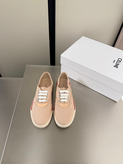 Celin 26s Alan Sneaker Beige Canvas And Suede Calfskin 929842