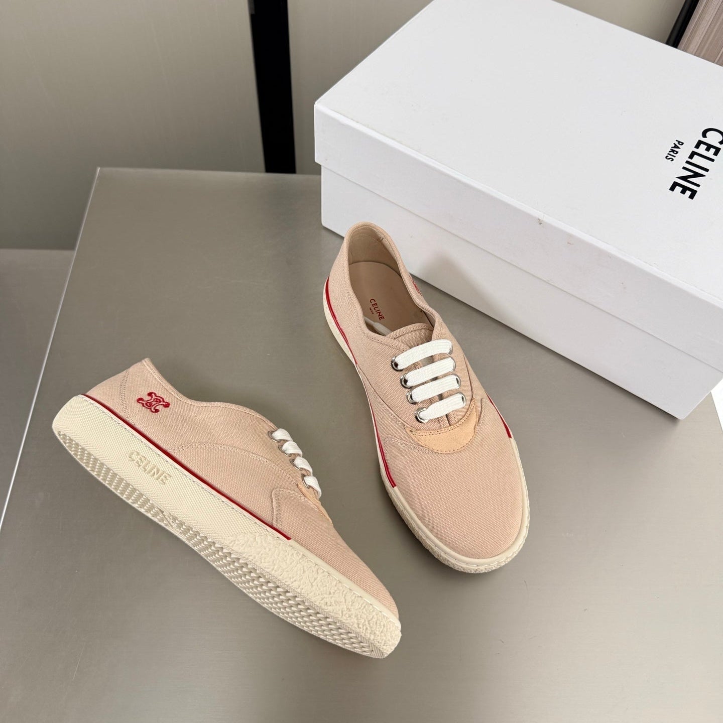 Celin 26s Alan Sneaker Beige Canvas And Suede Calfskin 929842