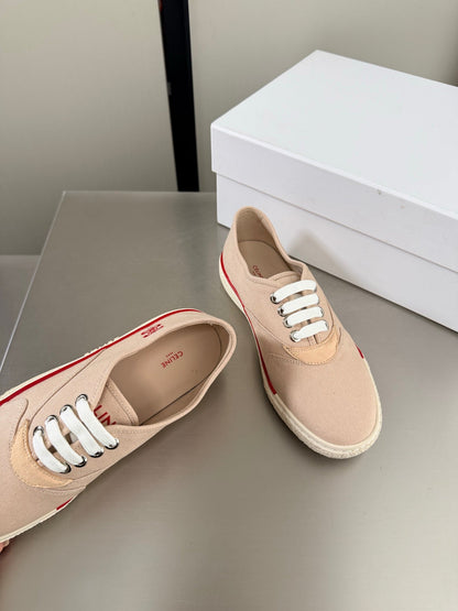 Celin 26s Alan Sneaker Beige Canvas And Suede Calfskin 929842