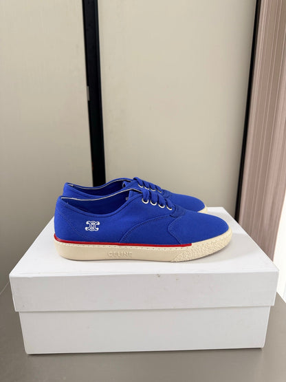 Celin 26s Alan Sneaker Royal Blue Canvas And Suede Calfskin 929844