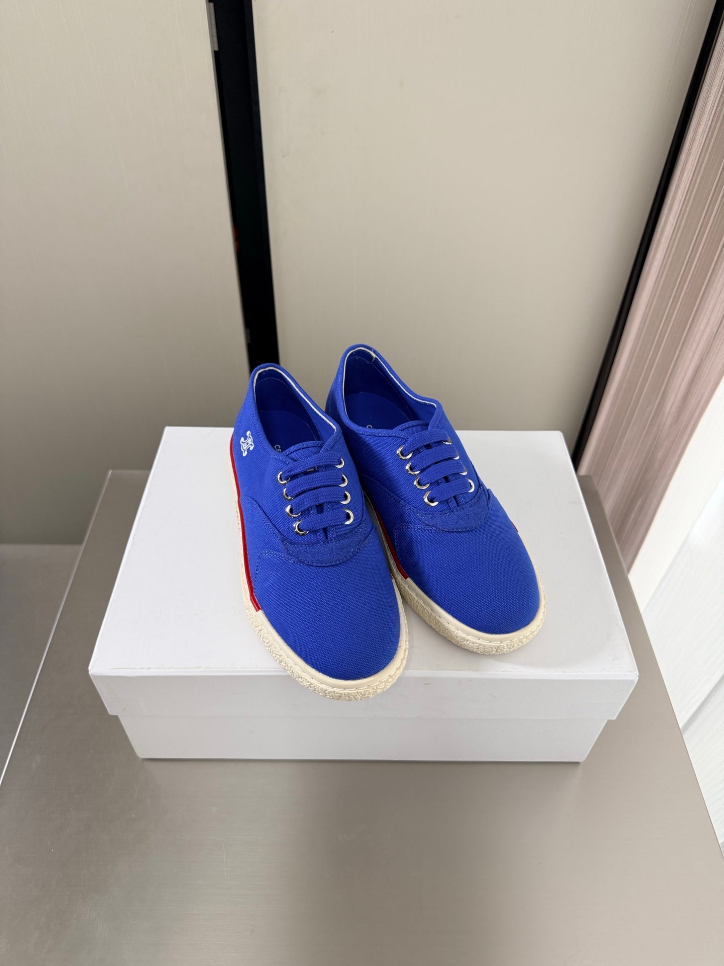 Celin 26s Alan Sneaker Royal Blue Canvas And Suede Calfskin 929844