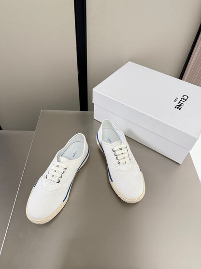 Celin 26s Alan Sneaker White Canvas And Suede Calfskin 929845