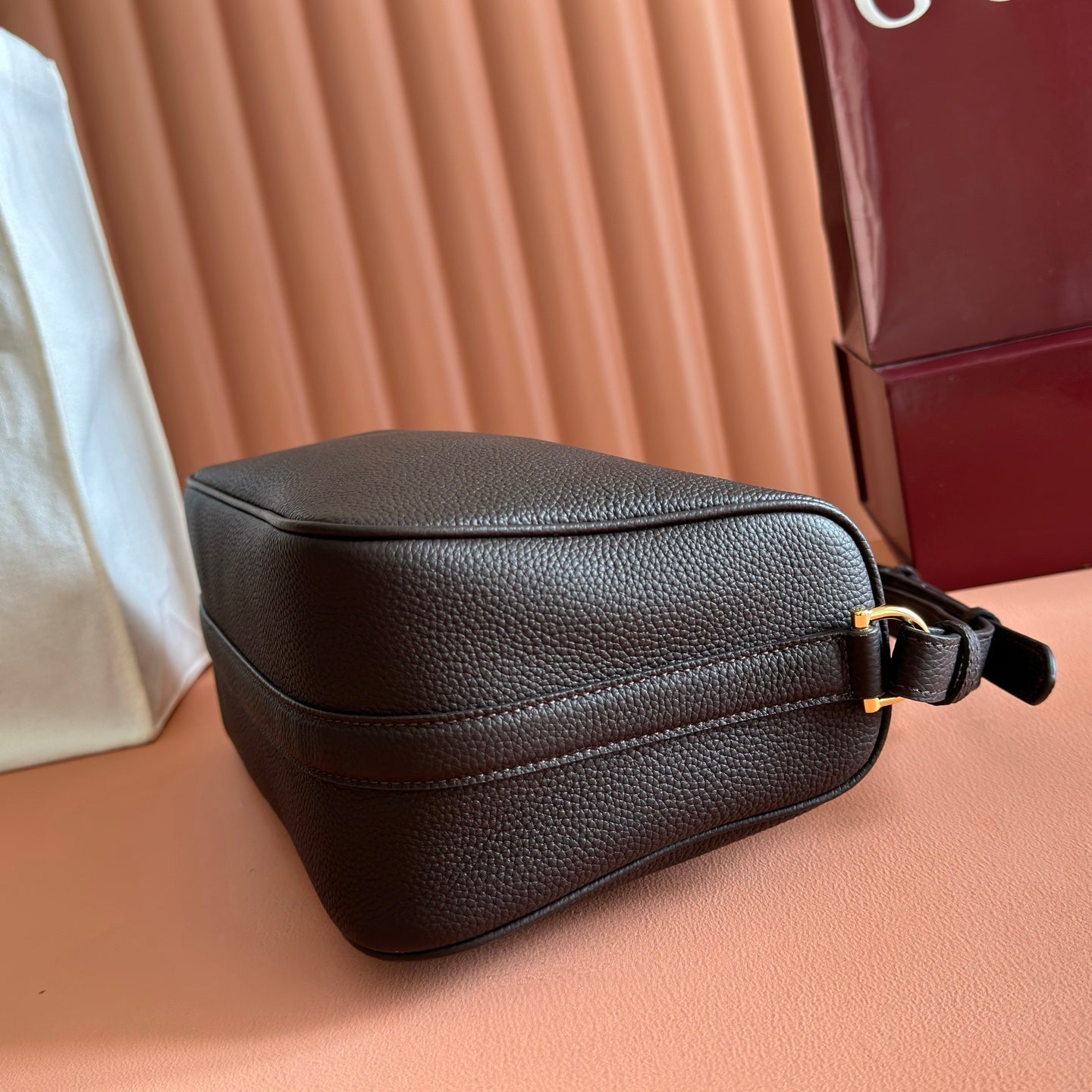 Gucci 2026 Half Horsebit Bag 31.5cm Brown Chocolate Cowhide 277449