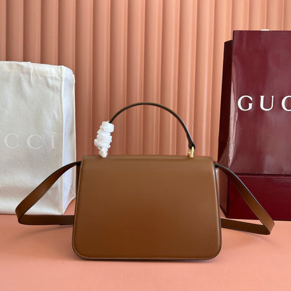 Gucci 2026 Siena Bag 25.5cm Brown Gold Leather 277149