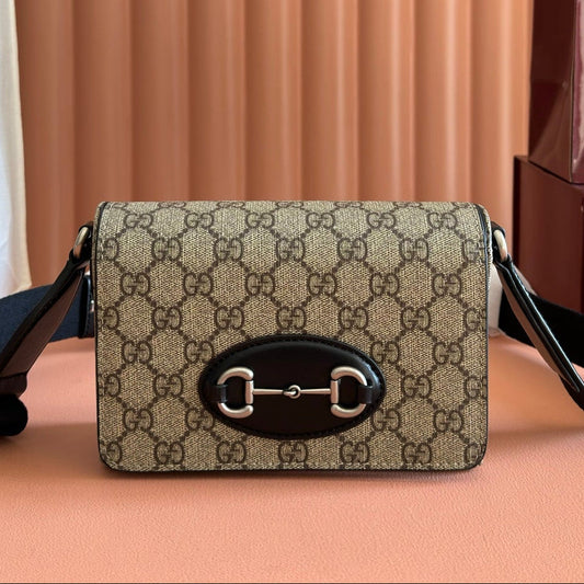 Gucci 2026 Horsebit 1955 Bag Black Ebony Canvas Leather 280964