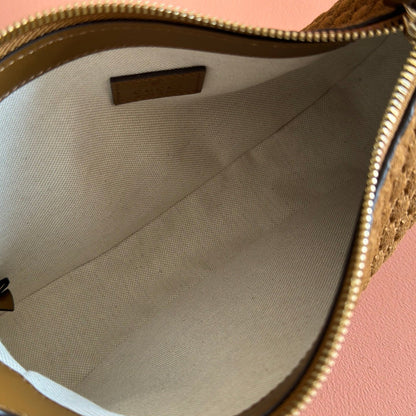 Gucci 2026 B Shoulder Bag 25cm Brown Gold Suede Leather