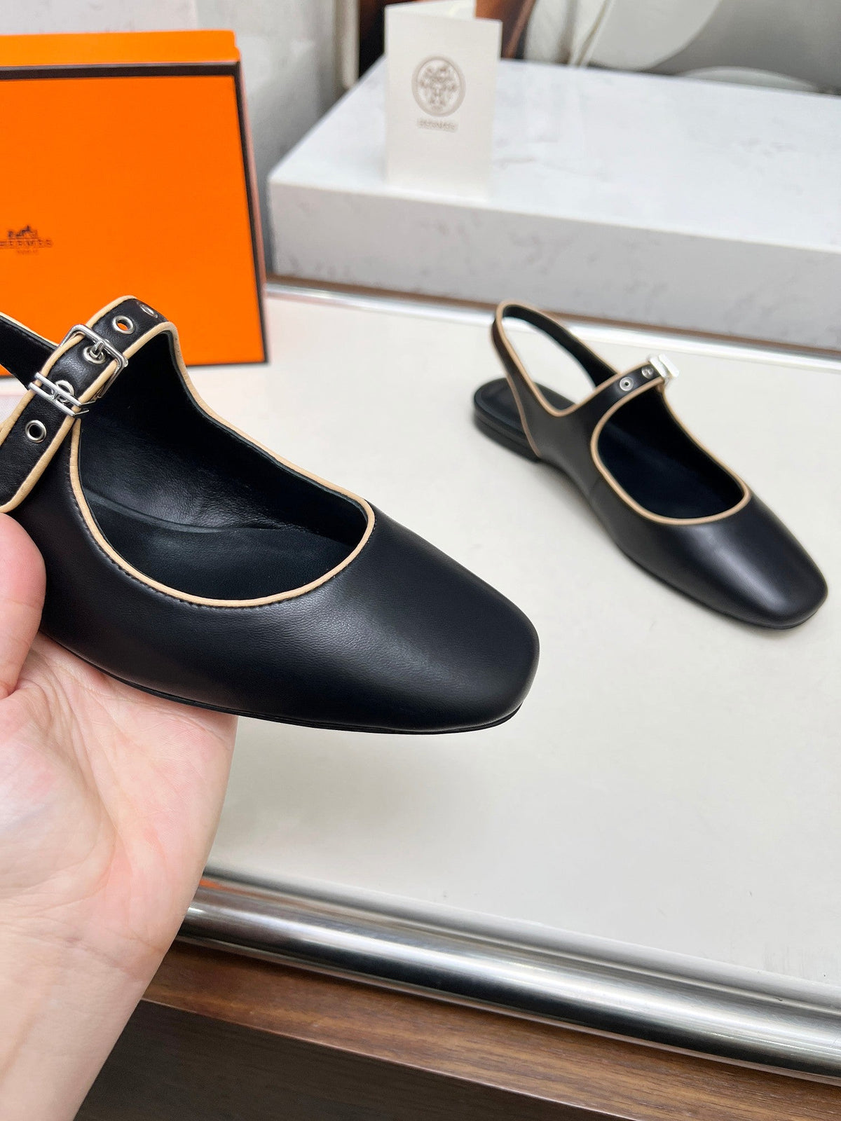Kleo Slingback Black Lambskin 214069