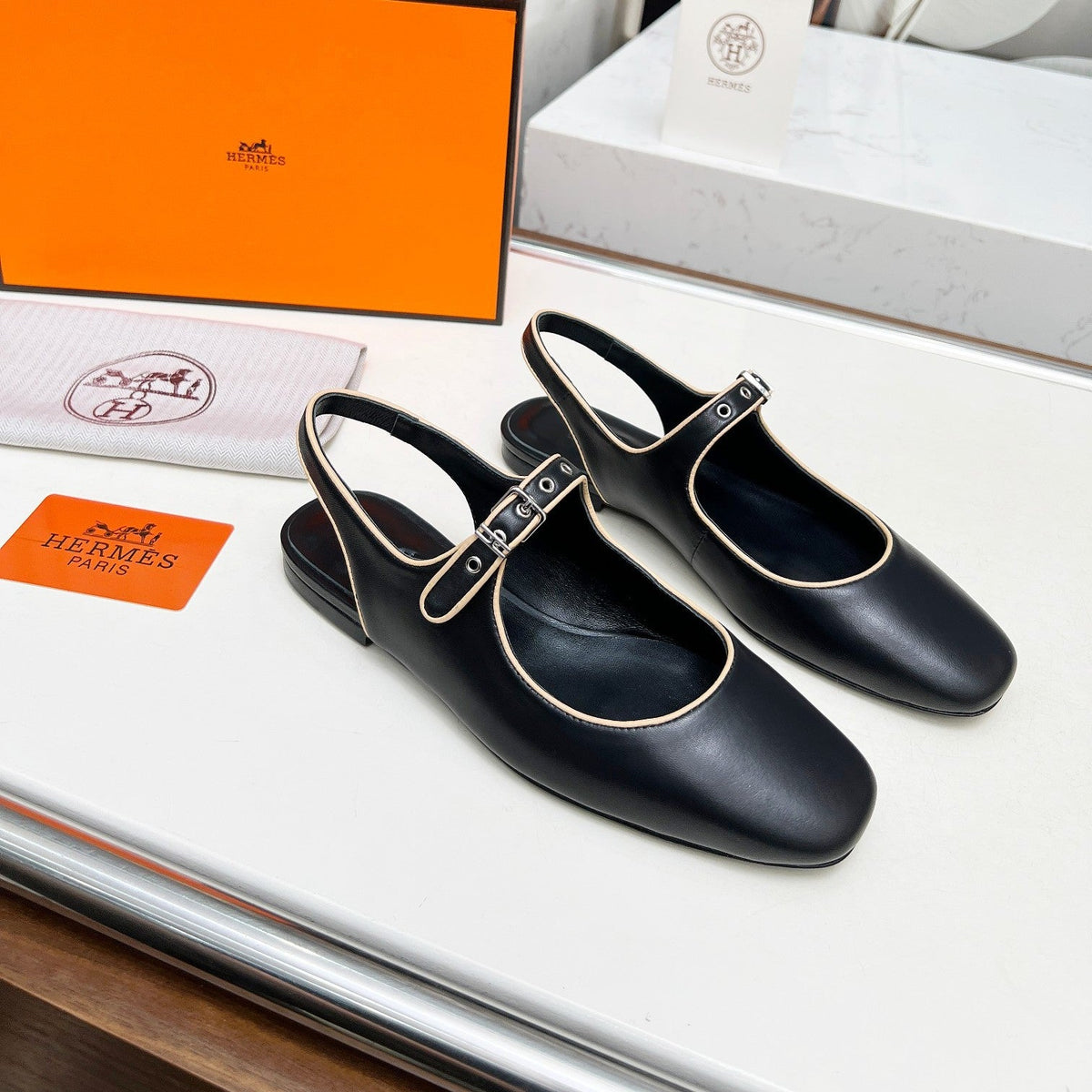 Kleo Slingback Black Lambskin 214069