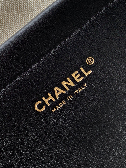 Chanel 2026 Large Shopping Bag 43cm Black Tweed Calfskin 363309