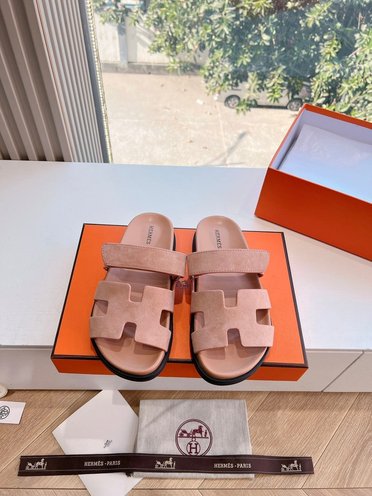 HM Chypre Sandal Pink Pastel Suede 202811