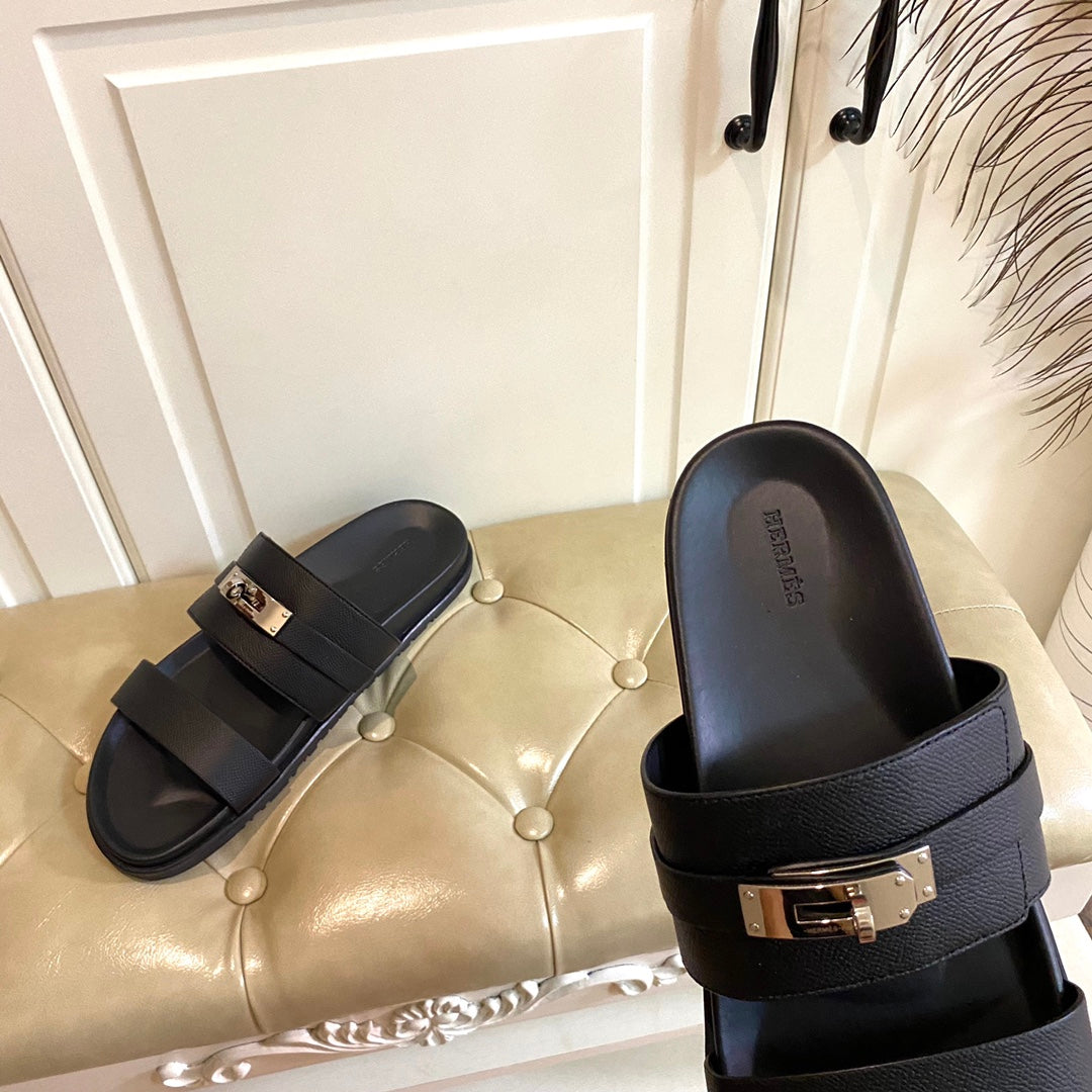 HM Jackson Sandal Black Cowhide 958022