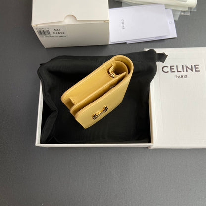 TRIOMPHE 622 Compact Wallet Yellow Leather