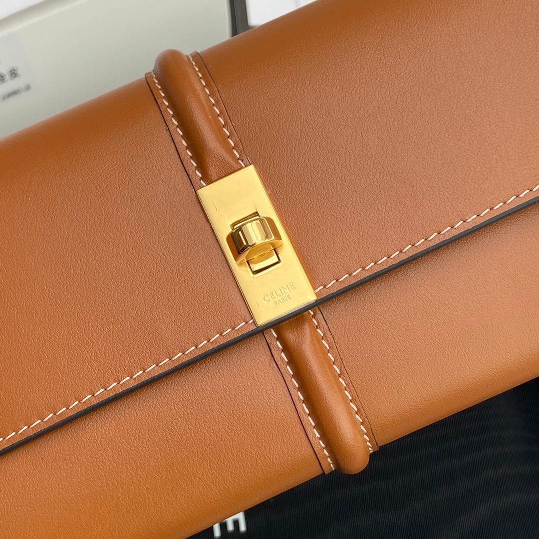 TRIOMPHE Large Wallet 16 Tan Satinated Cowhide