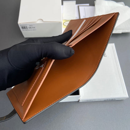 TRIOMPHE Medium Victoire Wallet Tan Cowhide&Canvas GHW