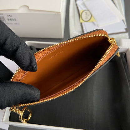 TRIOMPHE Coin Purse Cuir Tan Calfskin