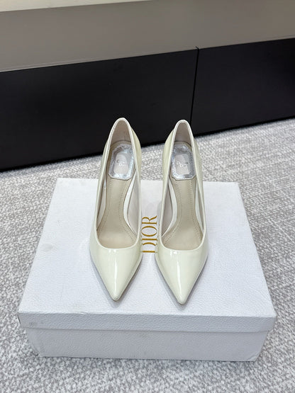CD 26s High Heels Pump 105 White Patent Leather 661478