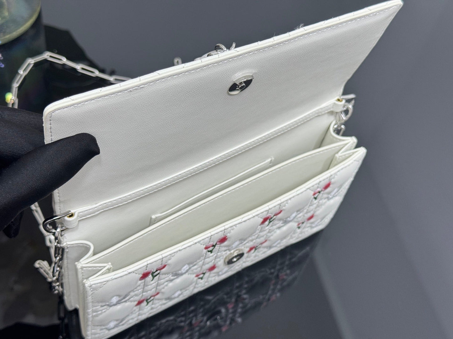 Dior 2026 Dioramour My Dior Bag 21cm White Lambskin 158285