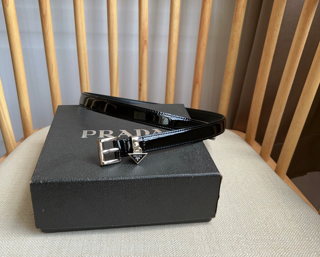 PRADA 25S BELT 15 MM IN BLACK CALFSKIN 571366