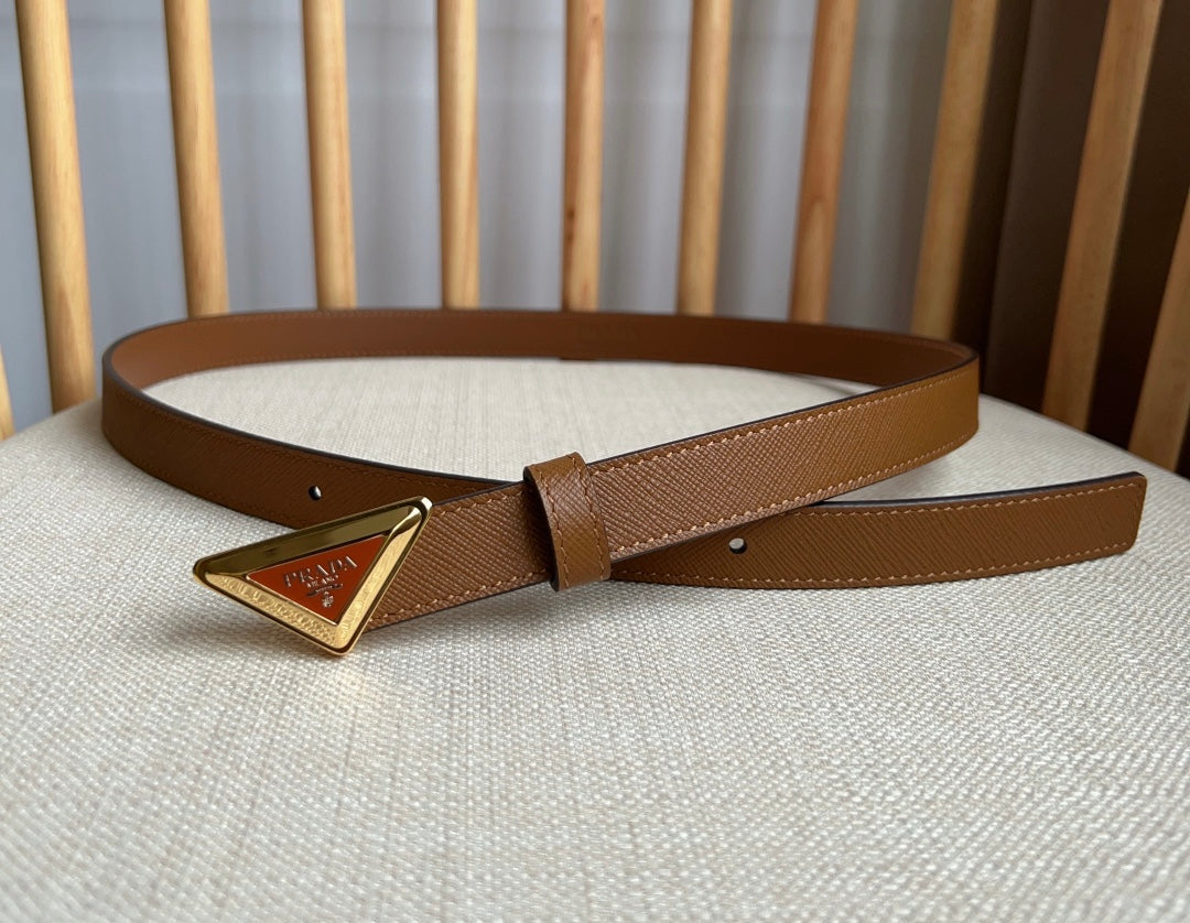 PRADA 25S BELT 20 MM IN BROWN CALFSKIN 571371