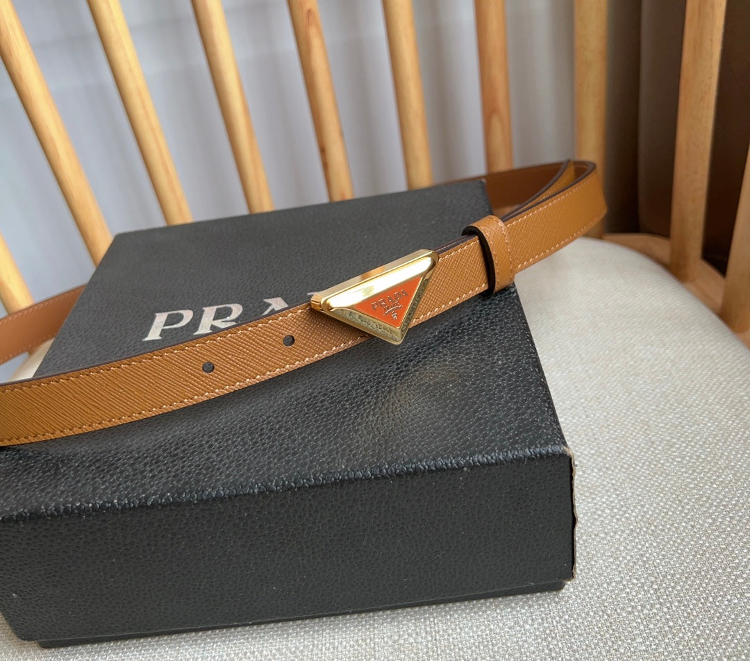 PRADA 25S BELT 20 MM IN BROWN CALFSKIN 571371