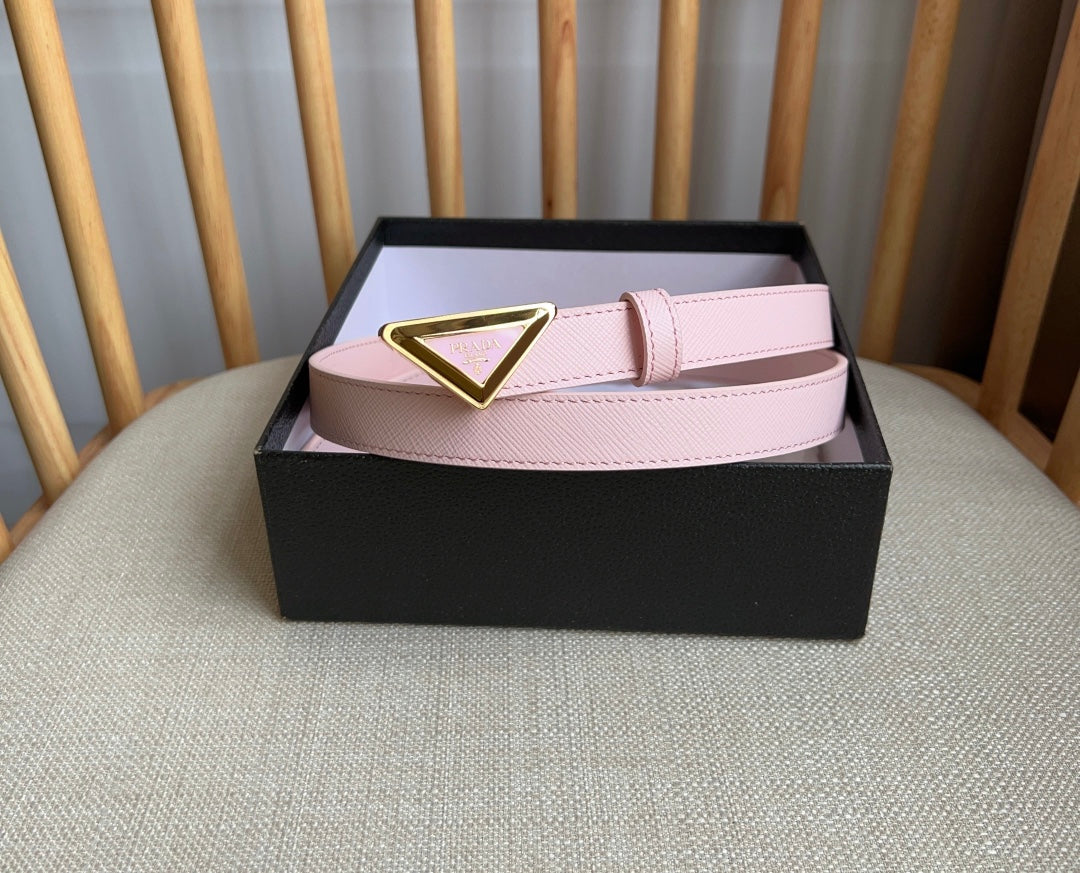 PRADA 25S BELT 20 MM IN LIGHT PINK CALFSKIN 571387