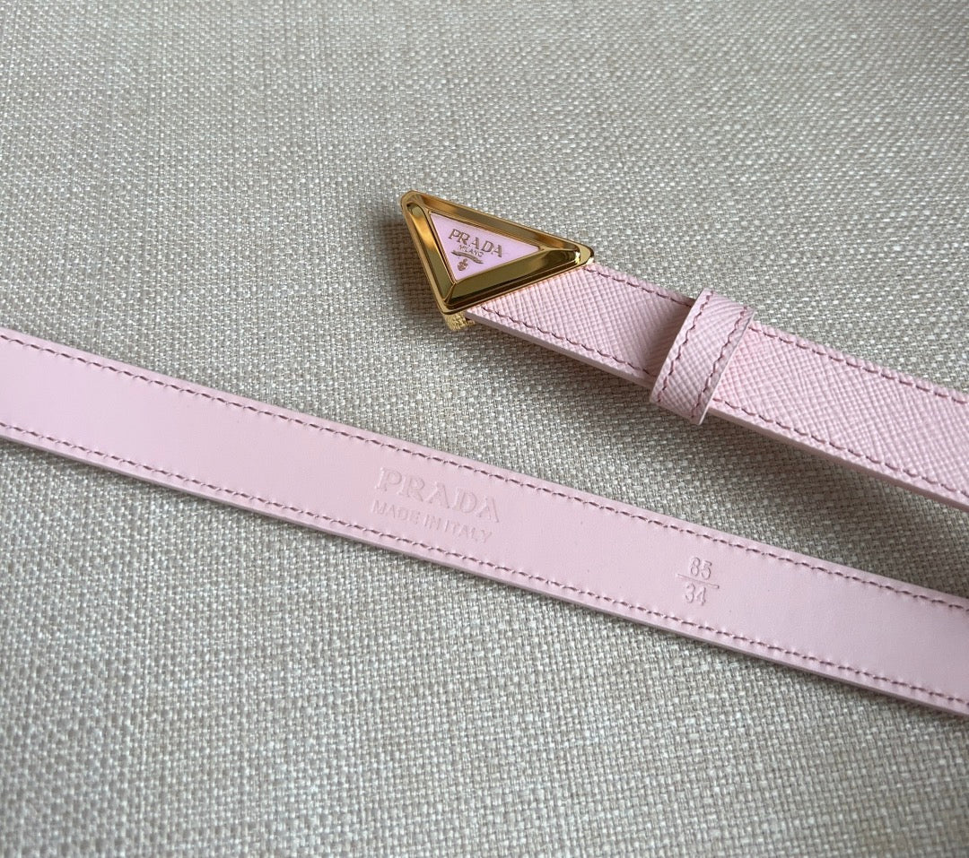 PRADA 25S BELT 20 MM IN LIGHT PINK CALFSKIN 571387