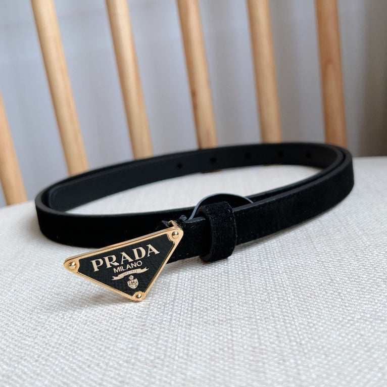PRADA 25S BELT 15 MM IN BLACK SUEDE 541735