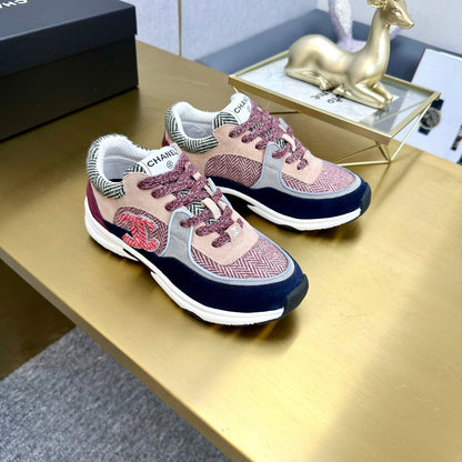 CC 2026 Casual Sneakers Navy Blue Red Suede Canvas 668051