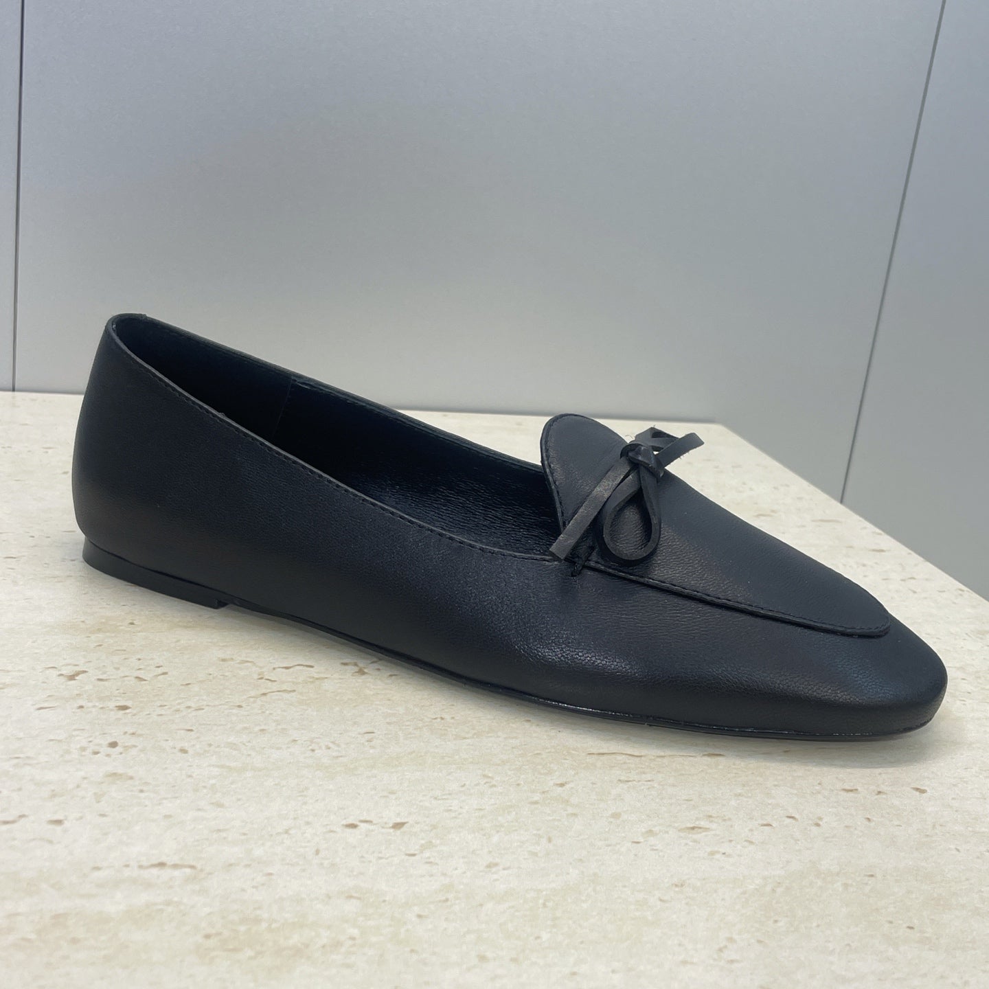Celine 26s Ballet Flats In Black Lambskin With Bow