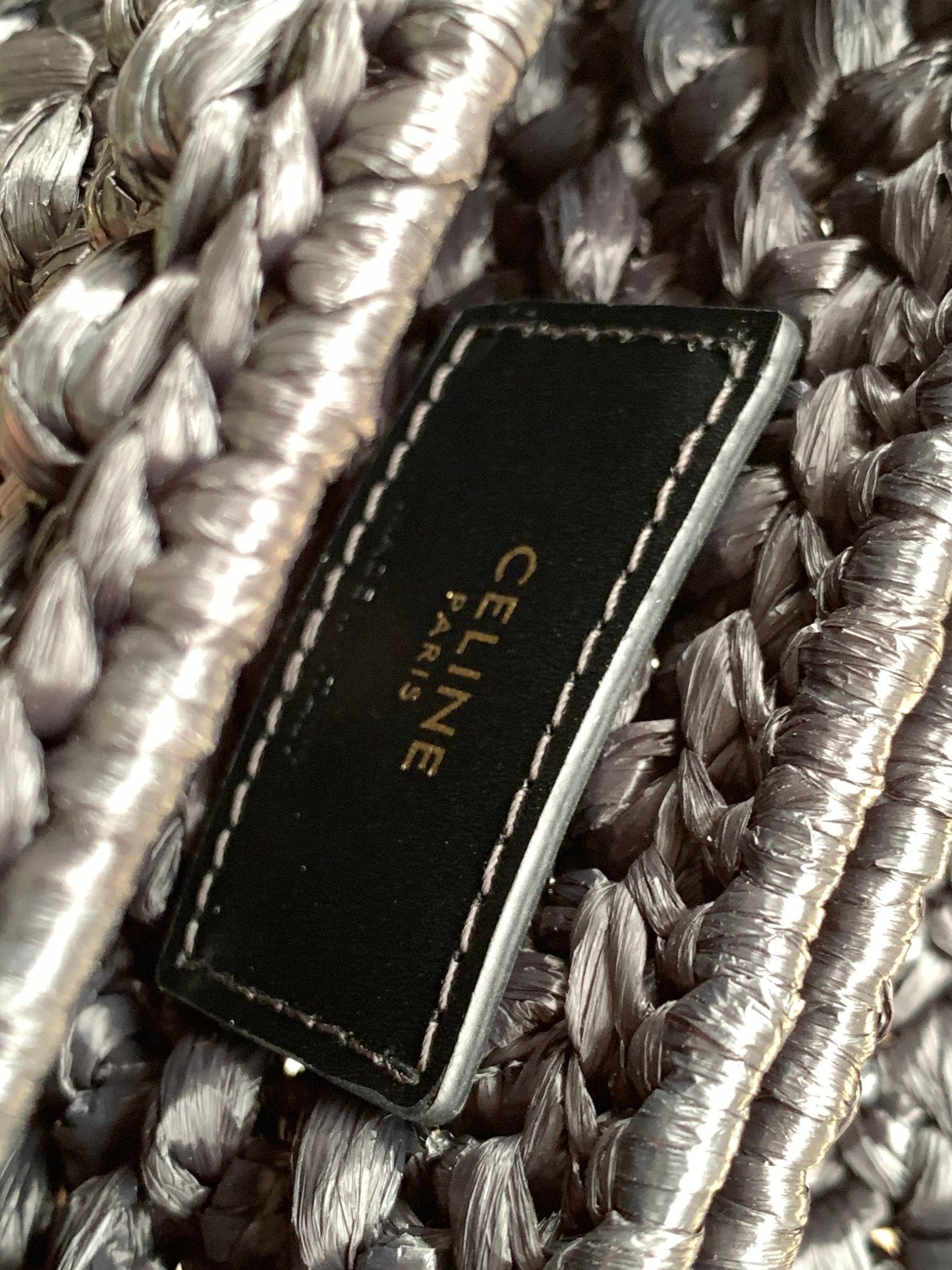 Celine Triomphe 20cm Black Raffia Gold Hardware