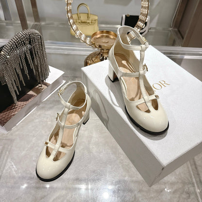 CD 26 Heel Mary Jane 40 Ivory Patent Leather 592224