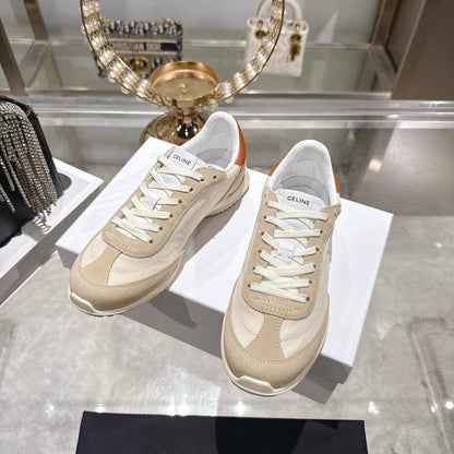 Celine Racer Sneaker Beige Suede Fabric 679818